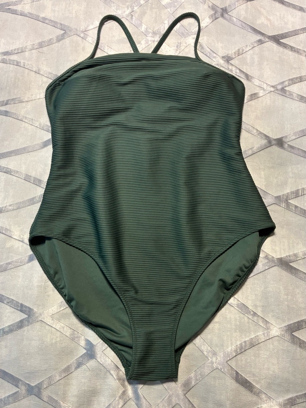 George Forest Green Ribbed One-Piece Swimsuit
